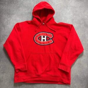 NHL Montreal Canadiens Hoodie Mens XL Red Vintage Y2K Embroidered Logo